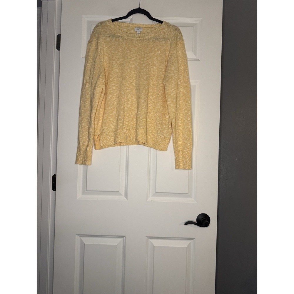 J Crew Crewneck Marled Orange Sweater Large